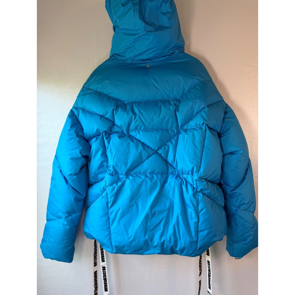Khrisjoy Khris Hangover Club Puffer Jacket Turquoise Logo Drawstring Size 01 - Picture 14 of 16